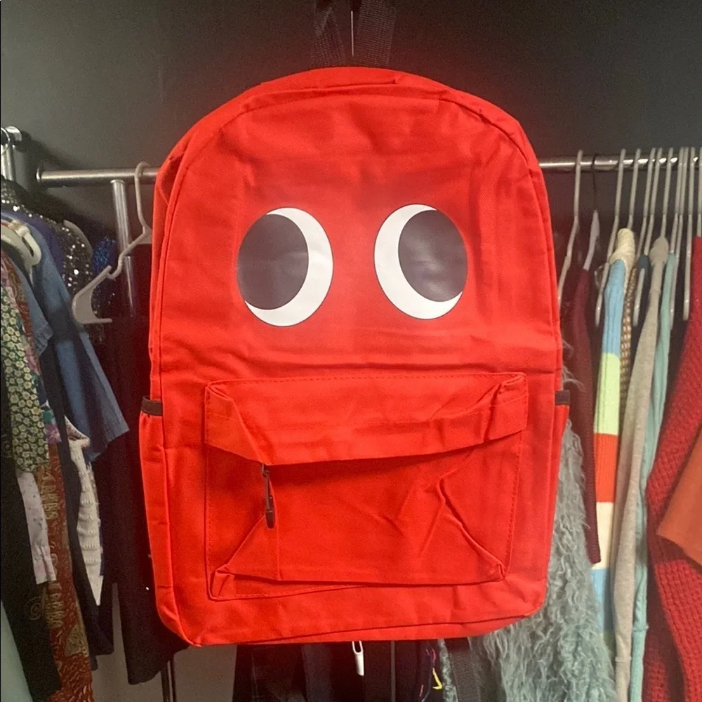 Rainbow friends Red Backpack with Eye Design